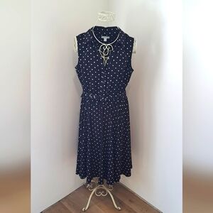 Charter Club Womens Black & White  Polka Dot Sundress, Size 12.